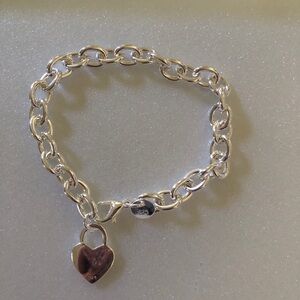 NWT 925 Silver Heart Charm Bracelet